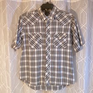 Vintage Rock Creek Ranch Plaid Pearl Snap L